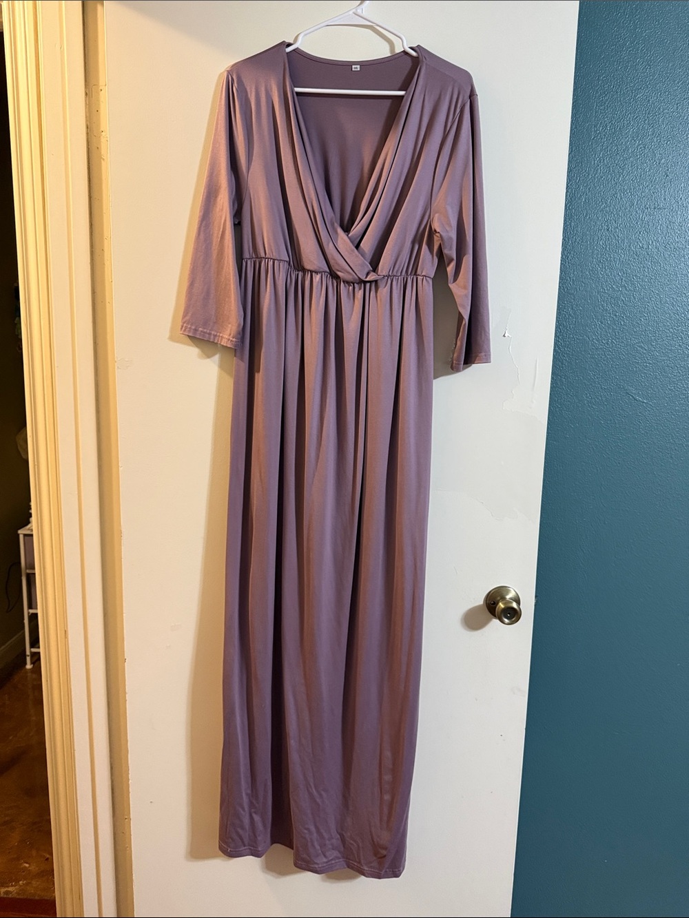 Amazon Dusty Mauve Wrap-Style Maxi Dress
